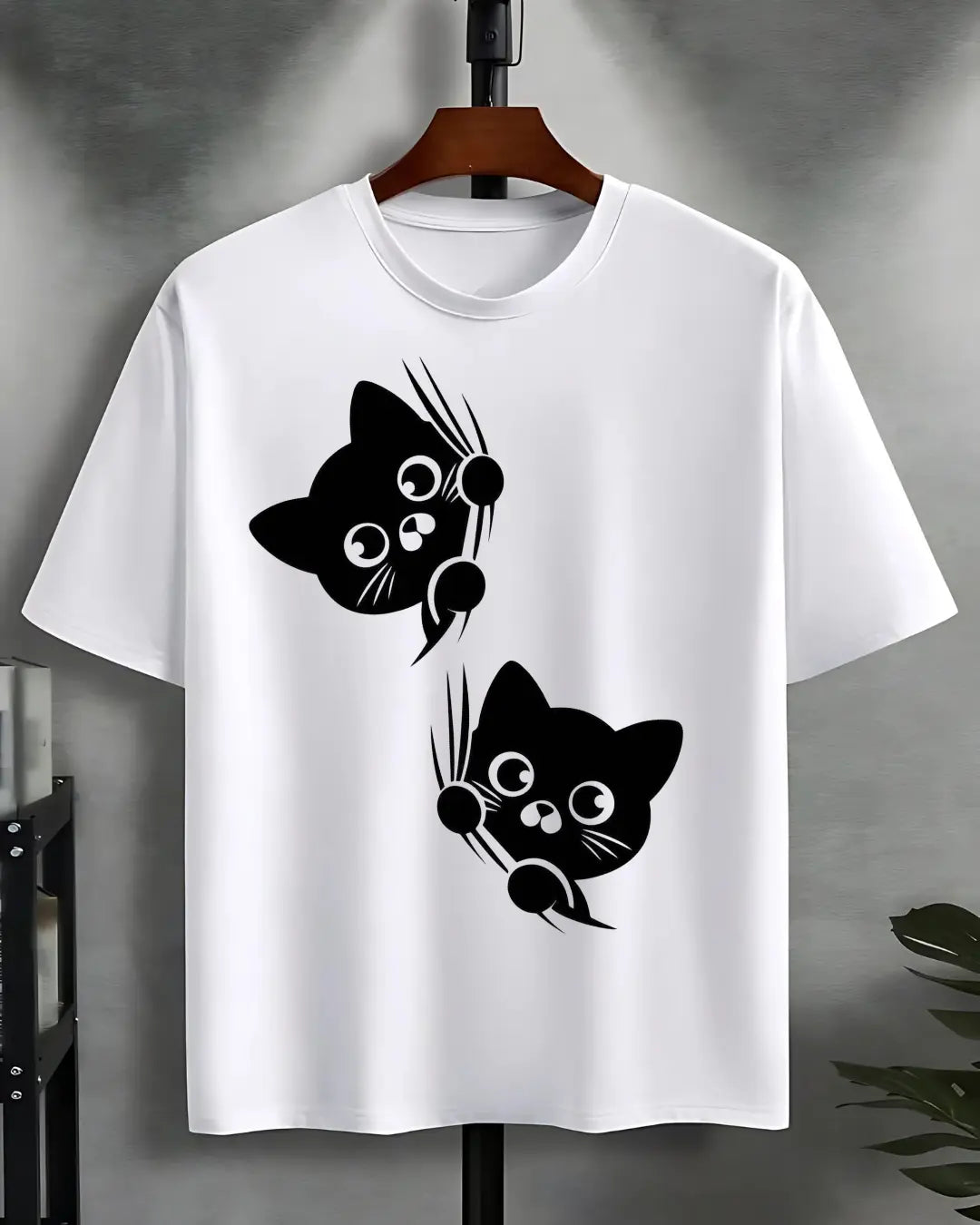 Cute Cat Scratch Streetwear T-Shirt