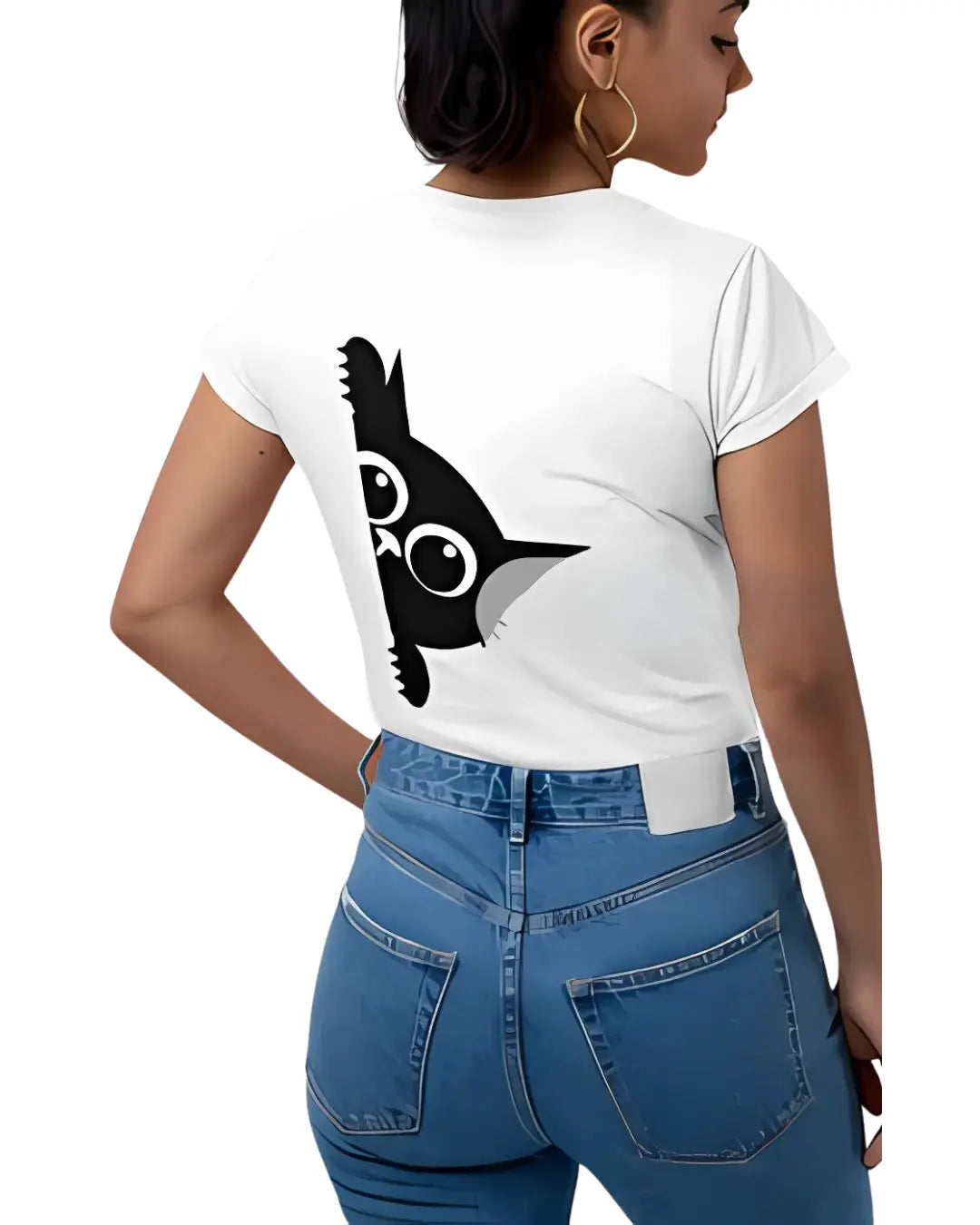 Cute Cat Scratch Streetwear T-Shirt
