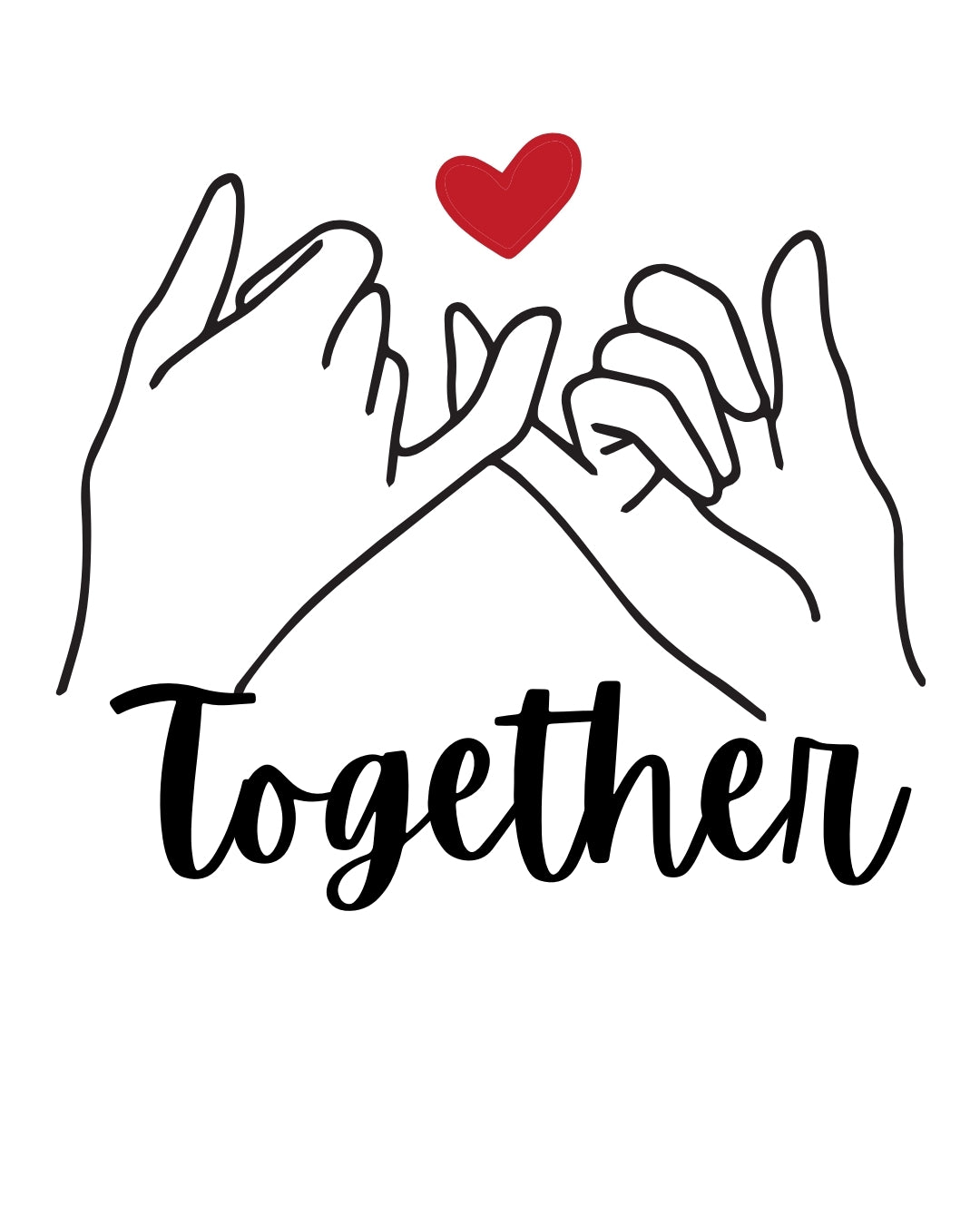 Matching White Love Hoodies for Couples & Friends