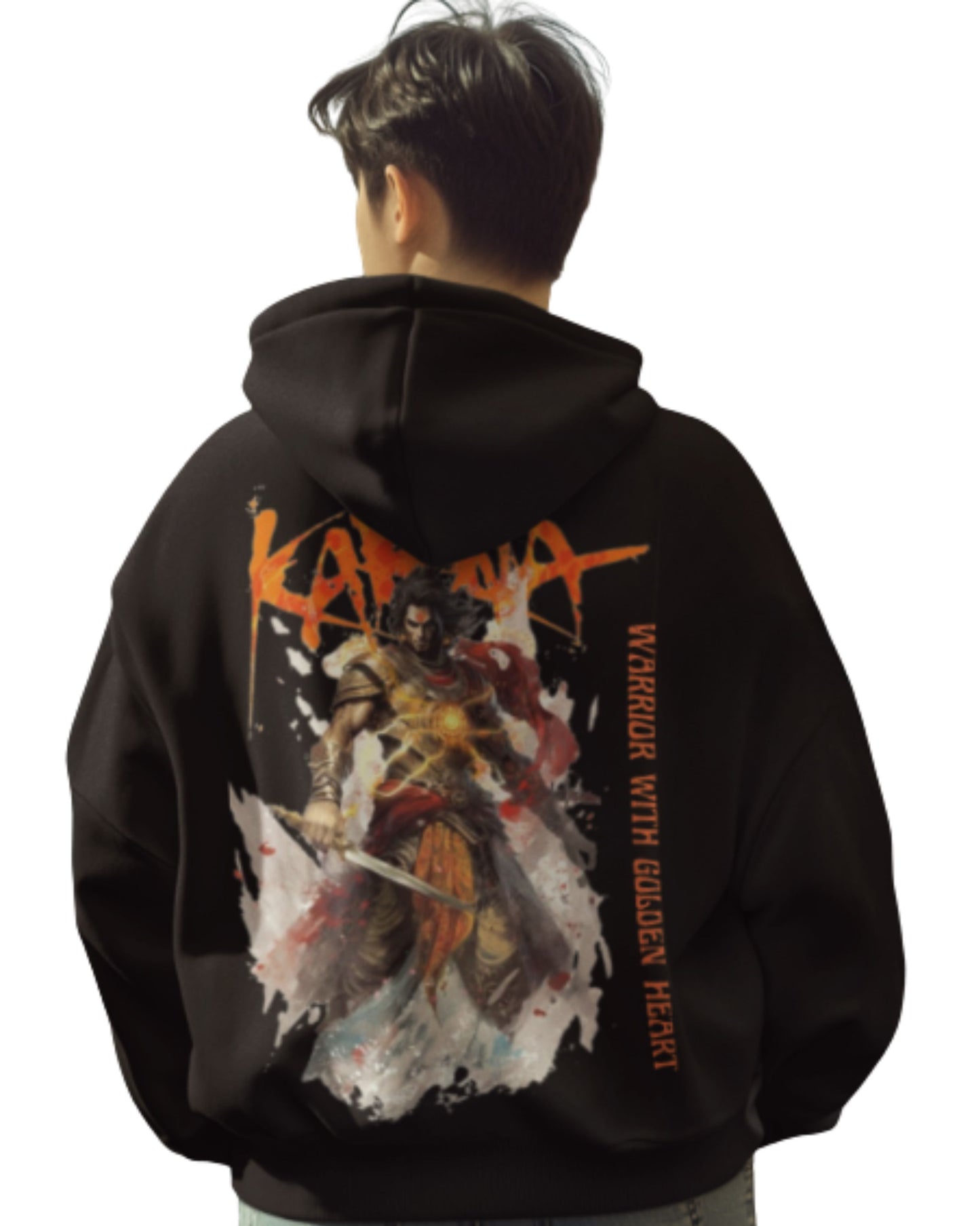 Karna Warrior Printed Hoodie – Stylish Oversized Hoodie for Men by Finditfirst
