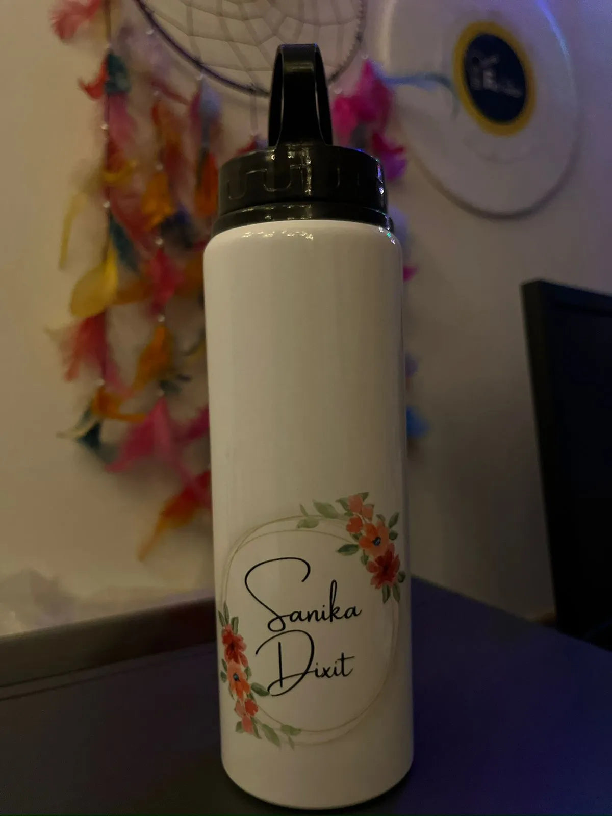 Personalised Floral Name Water Bottles