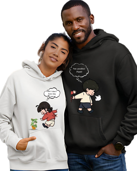 Matching Black & White Hoodies for Couples & Friends