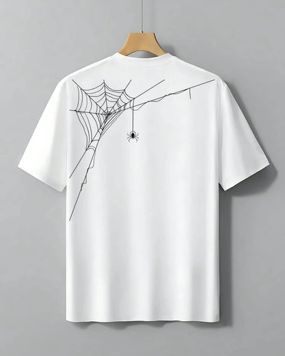 Red Spider Web Streetwear T-Shirt – 100% Cotton