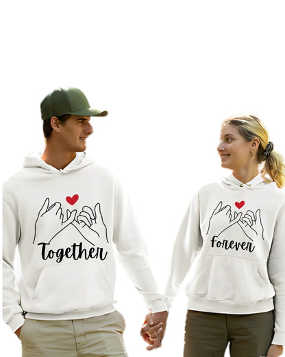 Matching White Love Hoodies for Couples & Friends