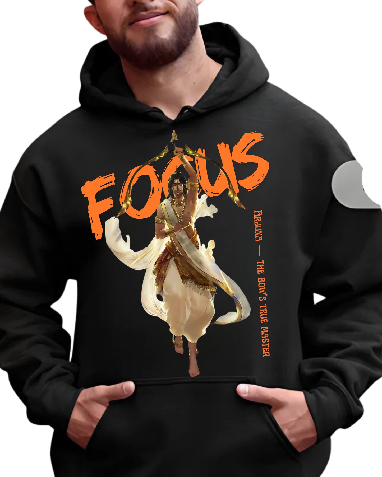 Arjuna Focus Printed Hoodie – Stylish Oversized Hoodie for Men